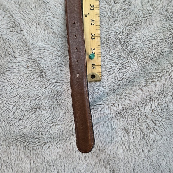 Veari Belt Mens Brown Vista Bovino Leather 32 Made in Mexico Silver Buckle - Picture 8 of 8